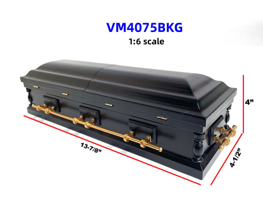 1:6 Scale Wooden miniature coffin casket BLACK color for 1/6 dollhouse doll Funeral buried For fashion dolls