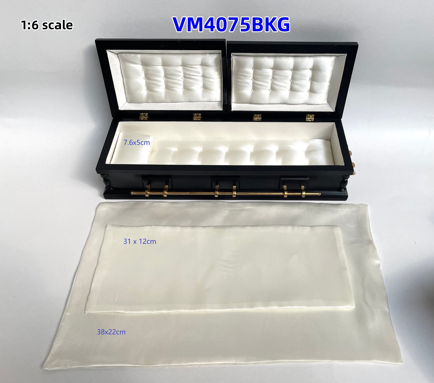 1:6 Scale Wooden miniature coffin casket BLACK color for 1/6 dollhouse doll Funeral buried For fashion dolls