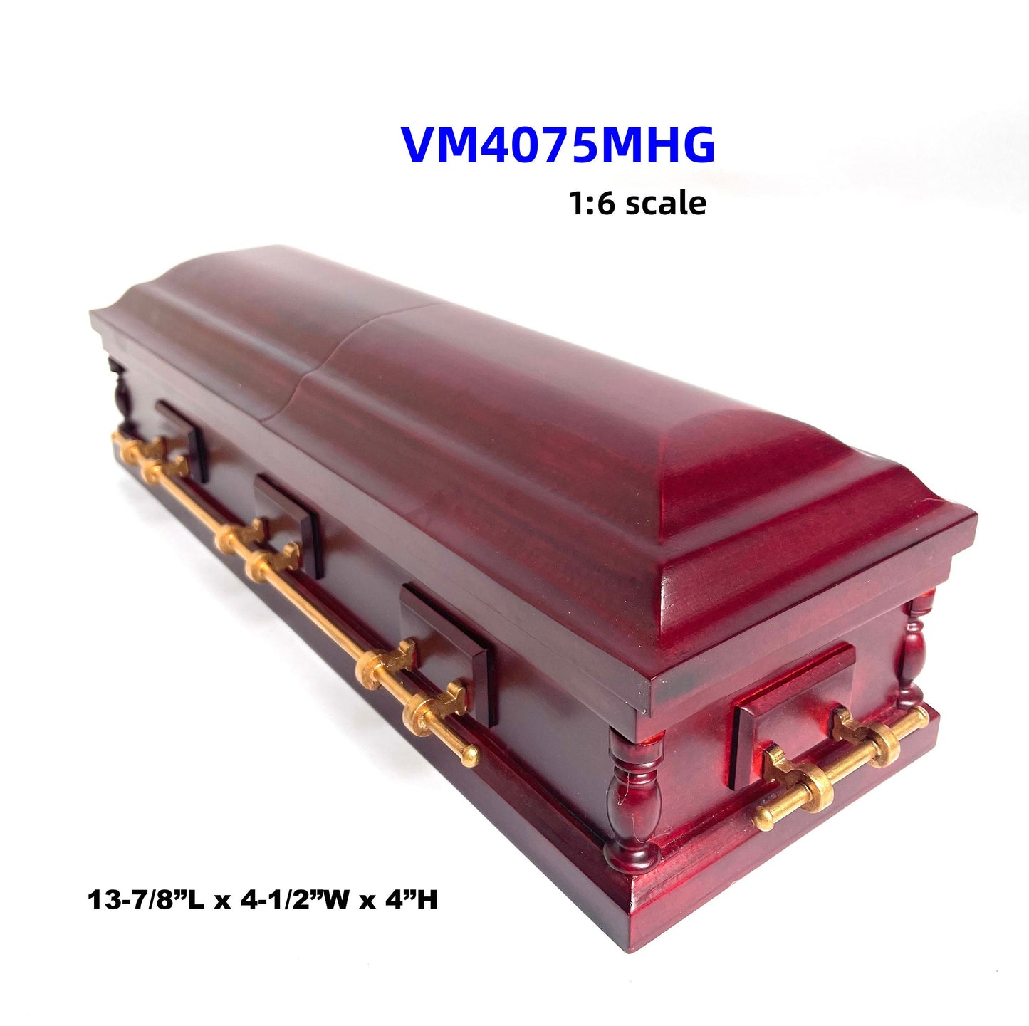 1:6 Scale Wooden miniature coffin casket Mahogany color for 1/6 dollhouse doll Funeral buried For fashion dolls