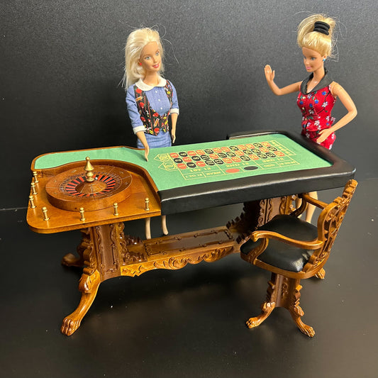1:6 scale Roulette Casino Wheel play game Dollhouse miniature bet gamble (Table ONLY) For fashion dolls