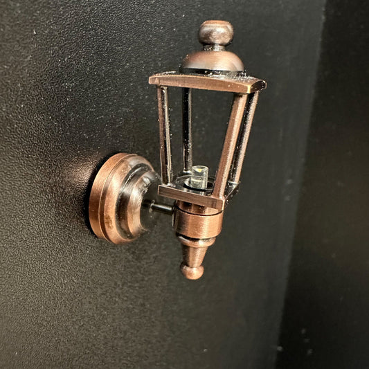Copper modern Carriage Lamp Sconce Super bright LED light with On/off switch for 1:12 dollhouse miniature FA052022