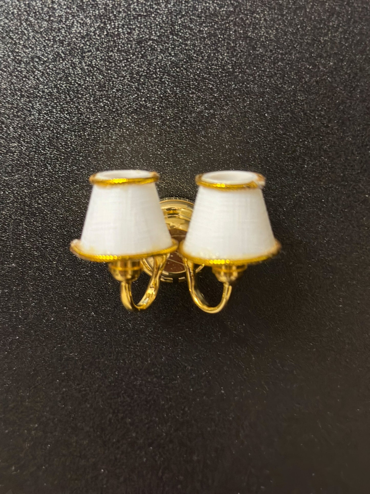 Dbl Brass Sconce for Dollhouse miniature light SUPER BRIGHT LED battery operated