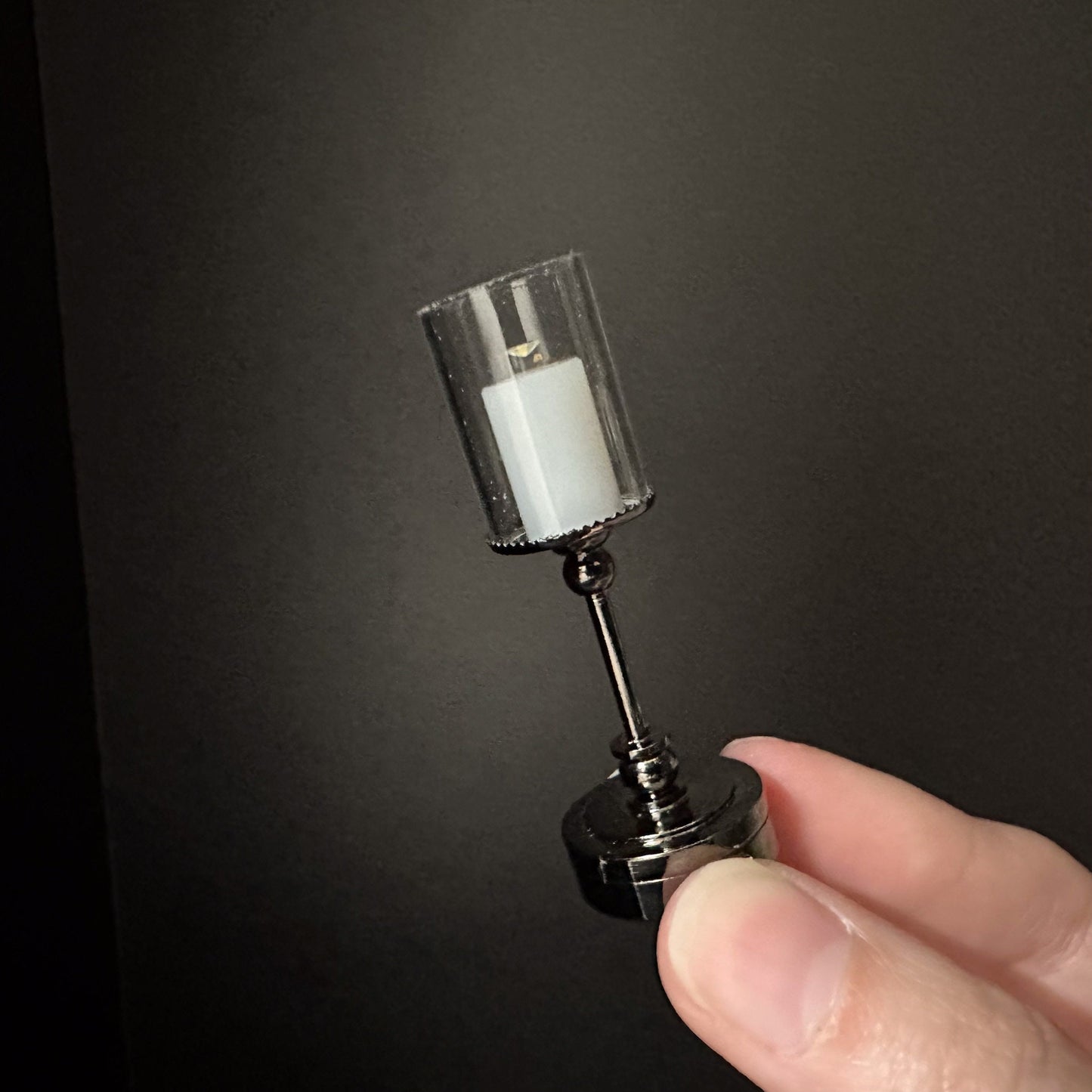 Lampe de table à bougie sur pied, chandelier, super lumineuse, avec interrupteur marche/arrêt, pour miniatures de maison de poupée à l'échelle 1:12