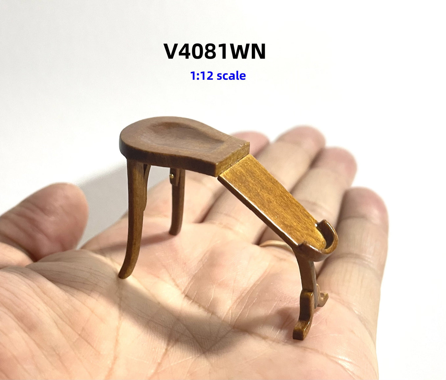 Thonet bentwood Miniature 1:12 scale Circa 1925 Walnut Salesman Sizing Fitting Stool Bench Foot Rest chair for dollhouse shoe shoes feet try