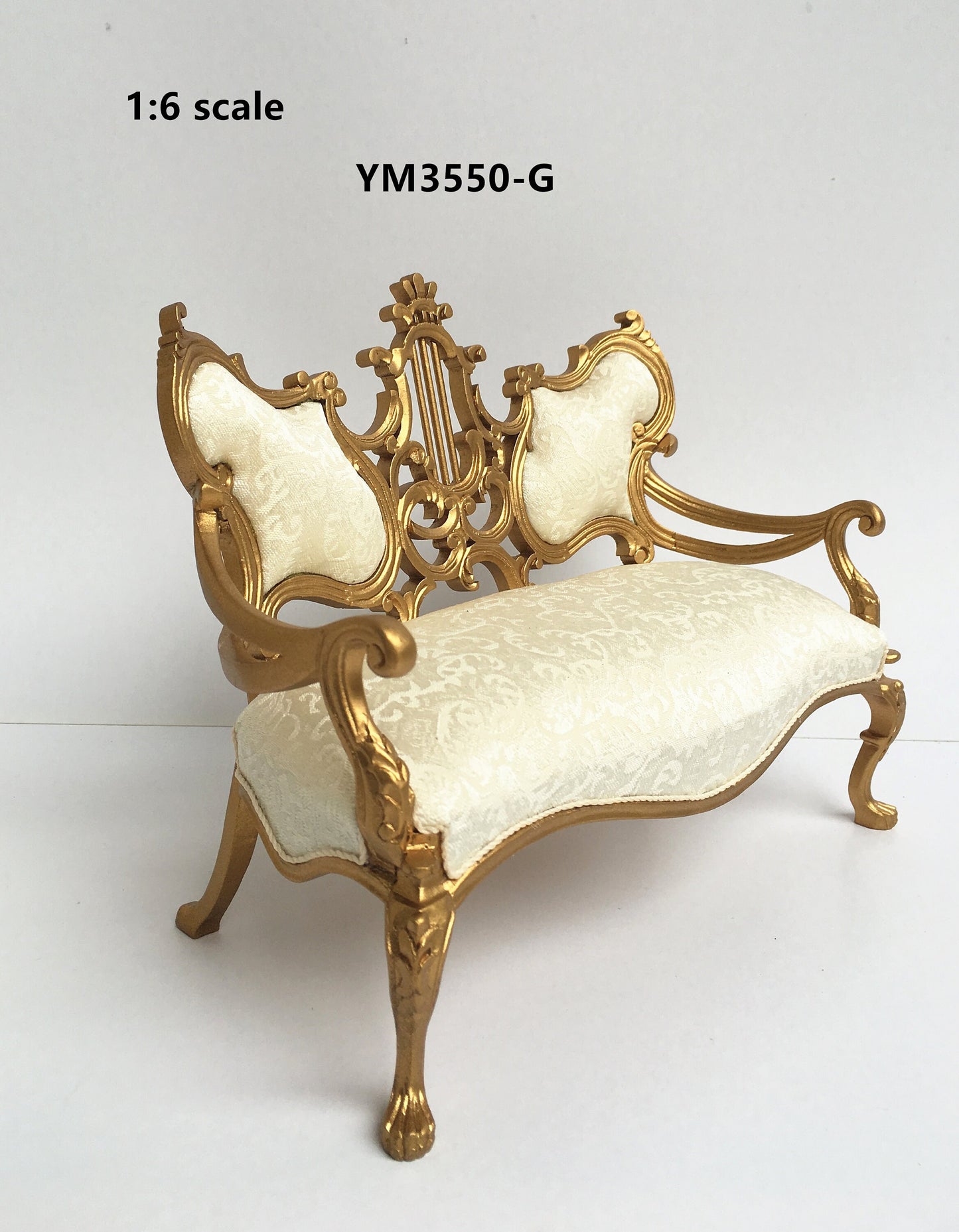 1:6 scale Top Quality sofa Gold  for dollhouse miniature For fashion dolls handcrafted