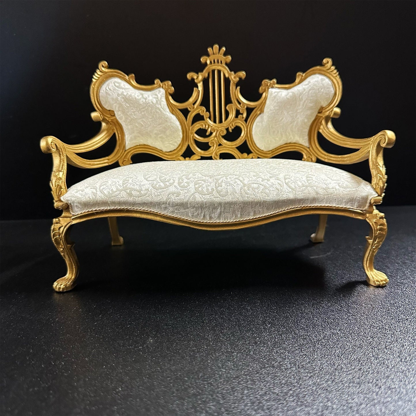 1:6 scale Top Quality sofa Gold  for dollhouse miniature For fashion dolls handcrafted