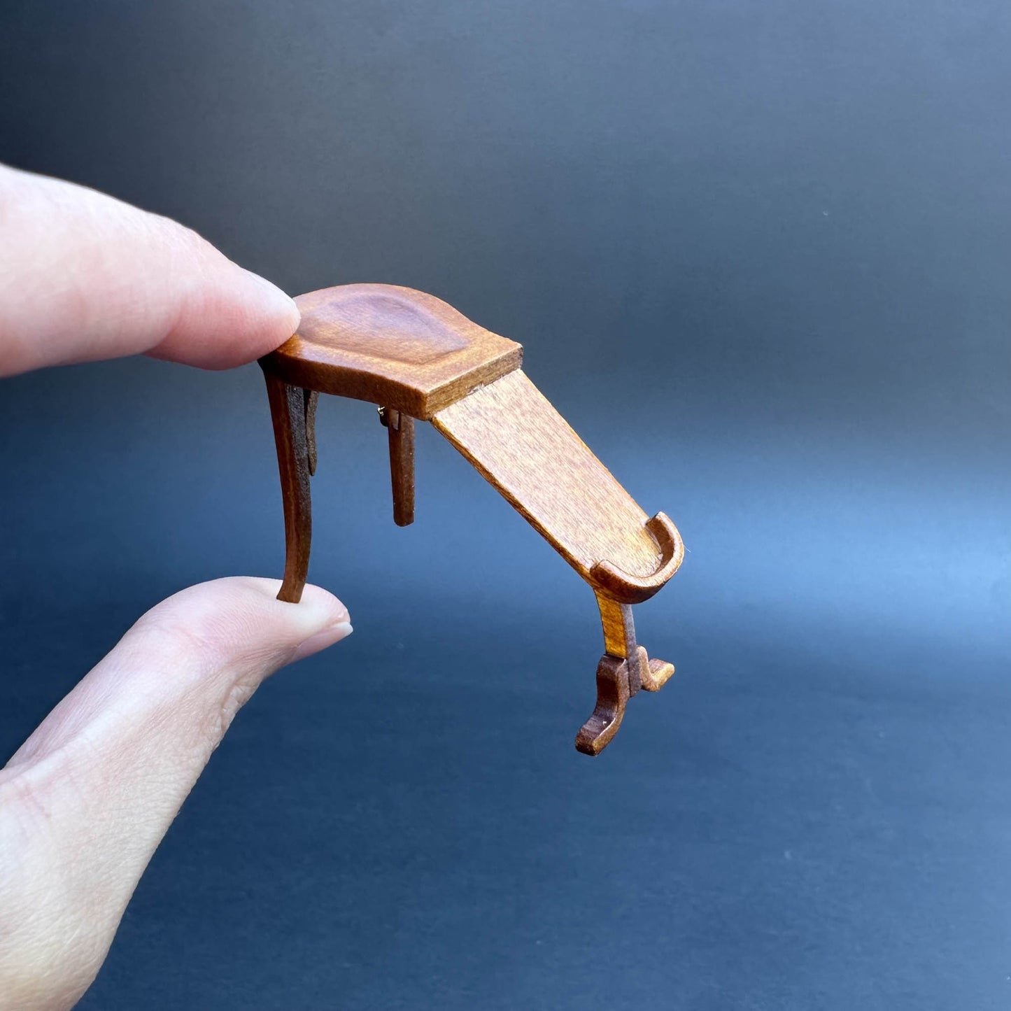 Thonet bentwood Miniature 1:12 scale Circa 1925 Walnut Salesman Sizing Fitting Stool Bench Foot Rest chair for dollhouse shoe shoes feet try