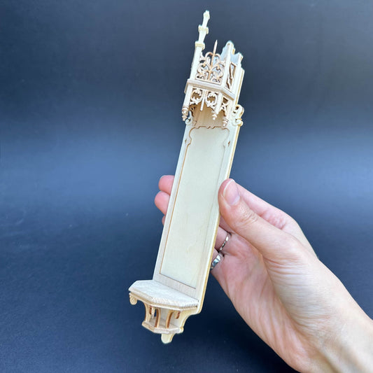 A niche for a statue unpainted unfinish wooden Gothic 1:12 dollhouse miniature church Handcrafted