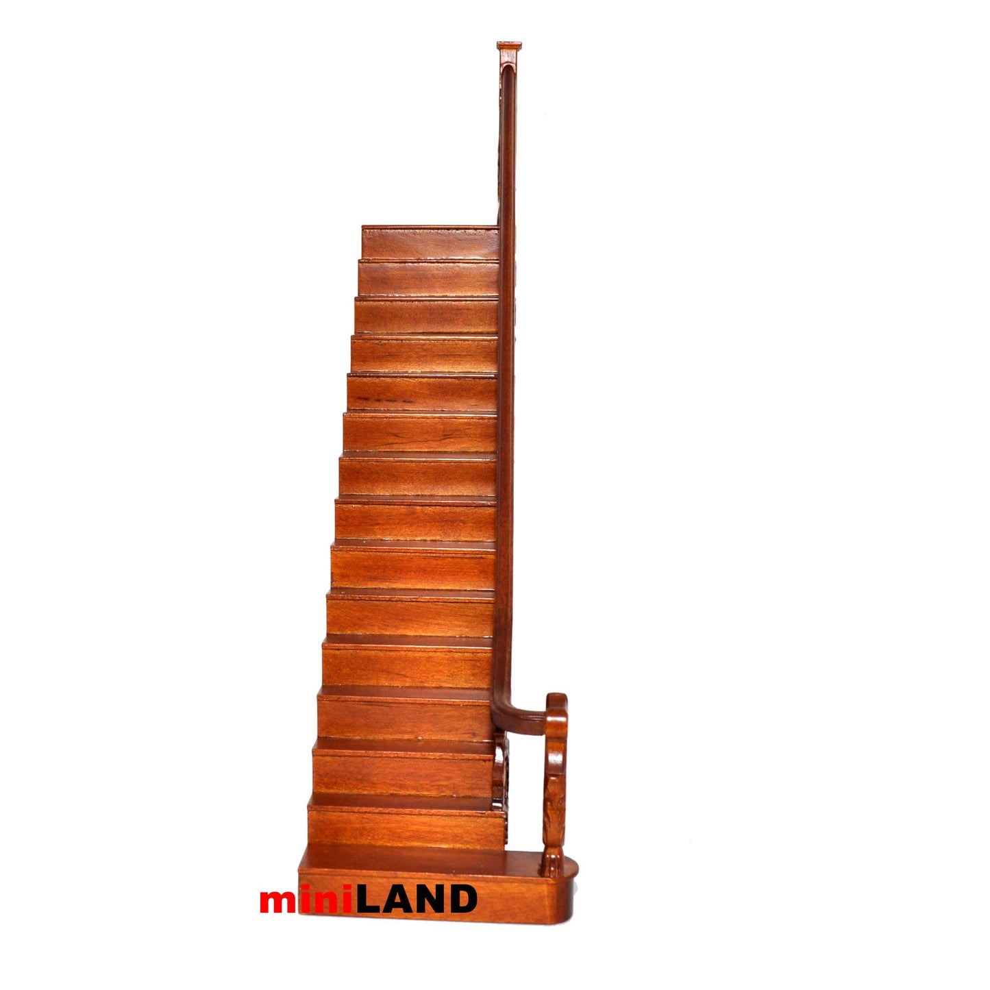 Quality RIGHT Baroque staircase 9"-10" 1:12 Scale Miniature Wooden dollhouse stair WN with railing