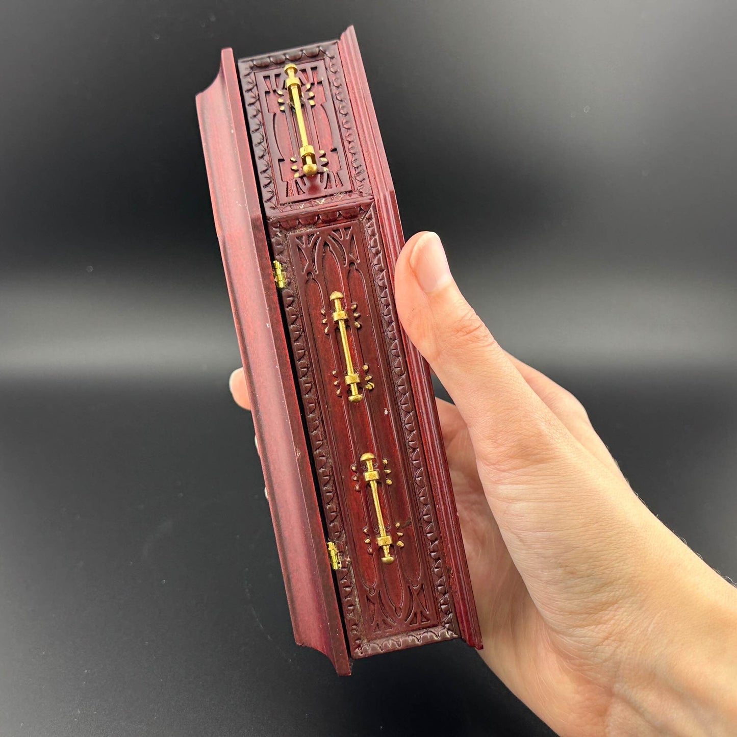 Coffin MH wood top Dollhouse miniature 1:12 scale fit Heidi Ott dolls funeral