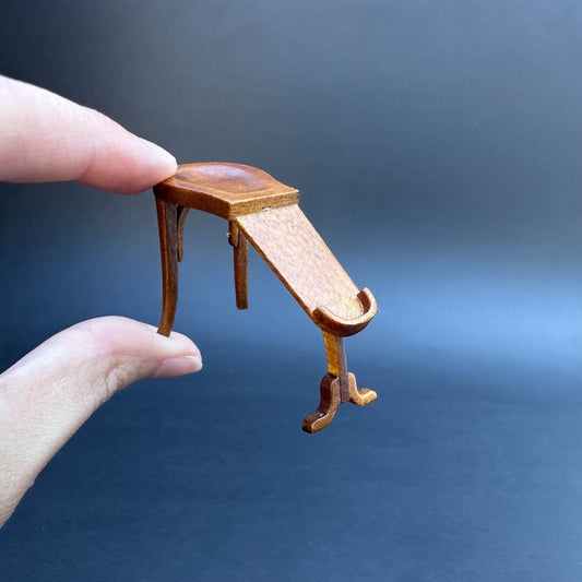 Thonet bentwood Miniature 1:12 scale Circa 1925 Walnut Salesman Sizing Fitting Stool Bench Foot Rest chair for dollhouse shoe shoes feet try