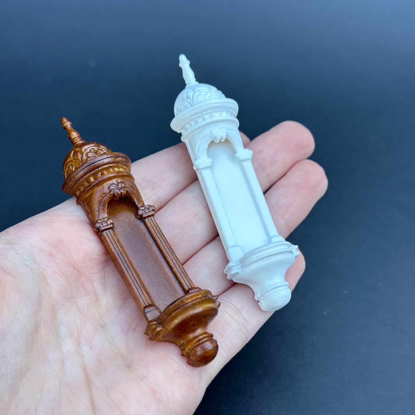 Small Carved Wall WALNUT niche for dollhouse miniatures 1:12 scale handcrafted walnut hanging shelf decorated