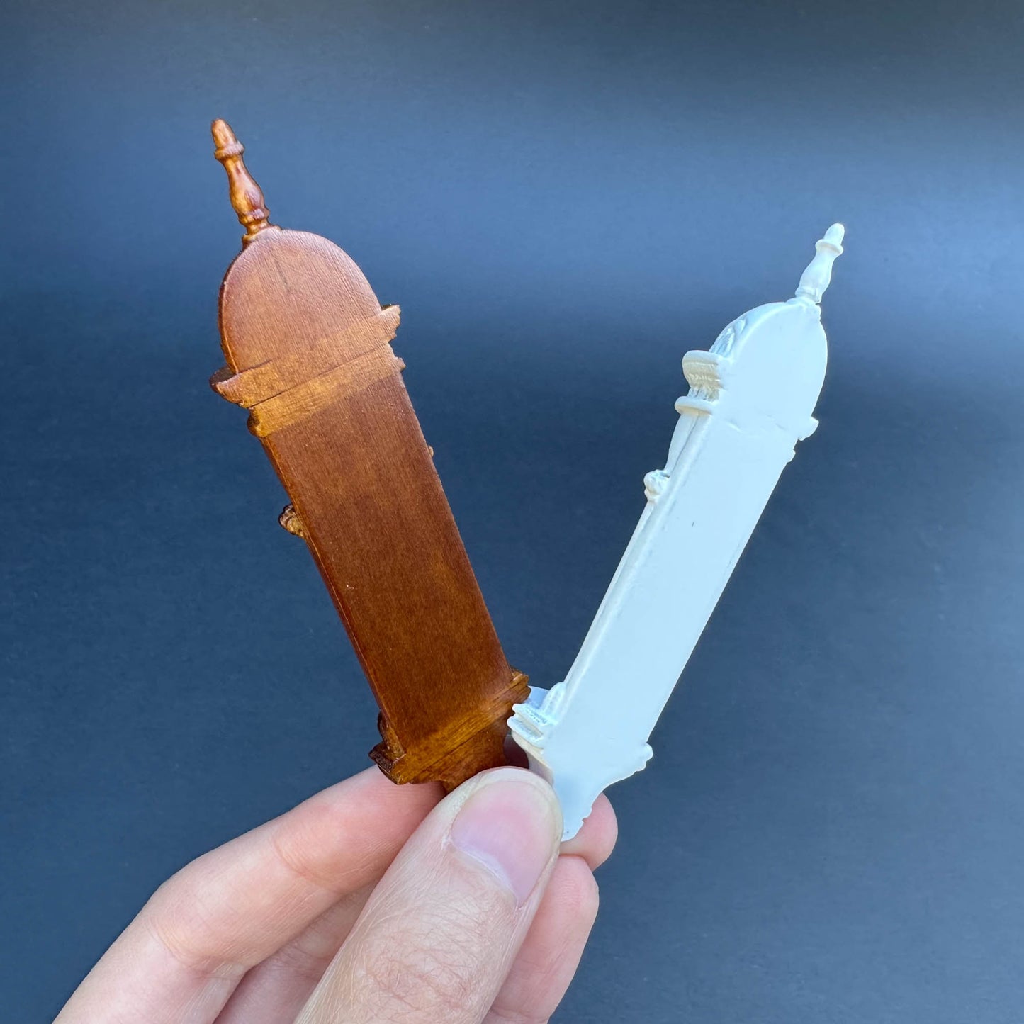 Small Carved Wall WALNUT niche for dollhouse miniatures 1:12 scale handcrafted walnut hanging shelf decorated