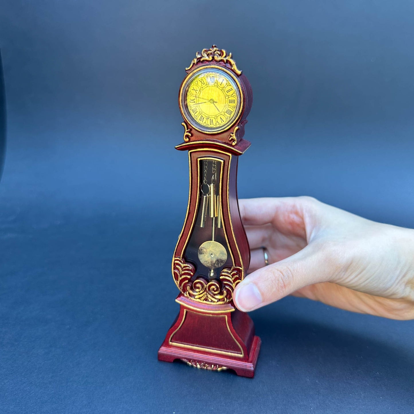 Working Dollhouse Miniature Grandfather Clock handcrafted 1:12 scale