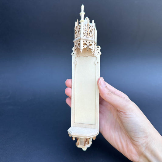 A niche for a statue unpainted unfinish wooden Gothic 1:12 dollhouse miniature church Handcrafted