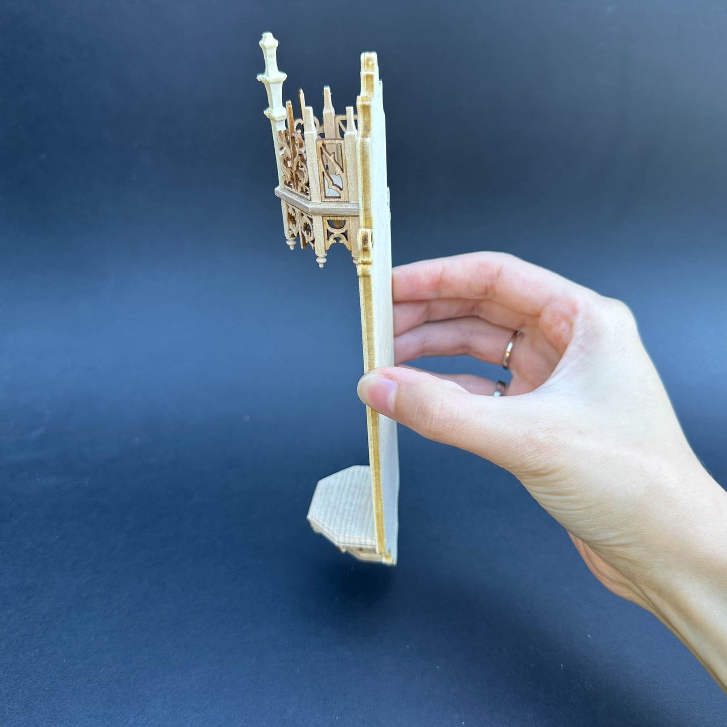 A niche for a statue unpainted unfinish wooden Gothic 1:12 dollhouse miniature church Handcrafted