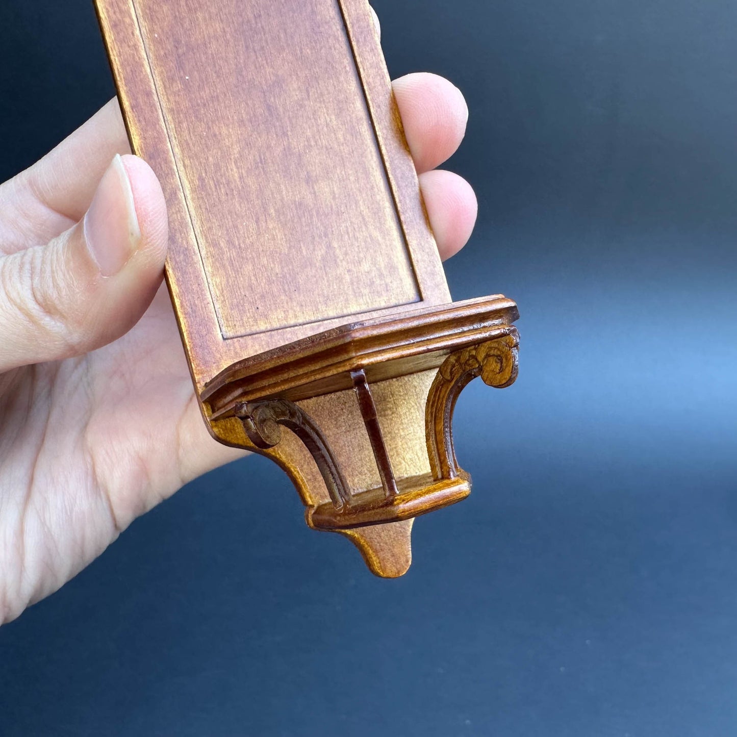 A niche for a statue walnut or Mahogany stain wooden Gothic 1:12 or 1/6 scale dollhouse miniature church Handcrafted