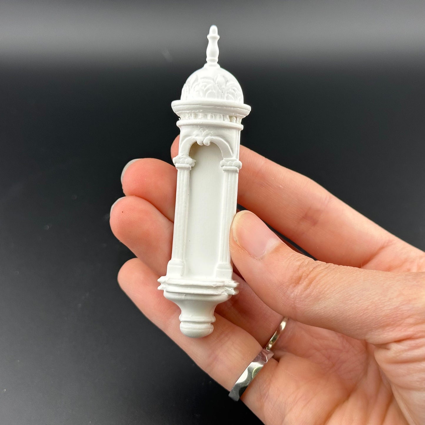 Small Victorian WHITE Carved Wall niche for dollhouse miniatures 1:12 scale wood handcrafted
