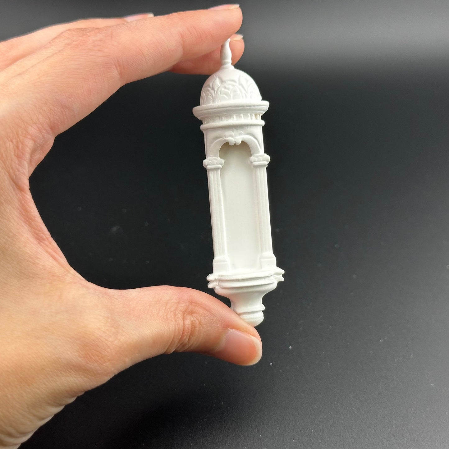 Small Victorian WHITE Carved Wall niche for dollhouse miniatures 1:12 scale wood handcrafted