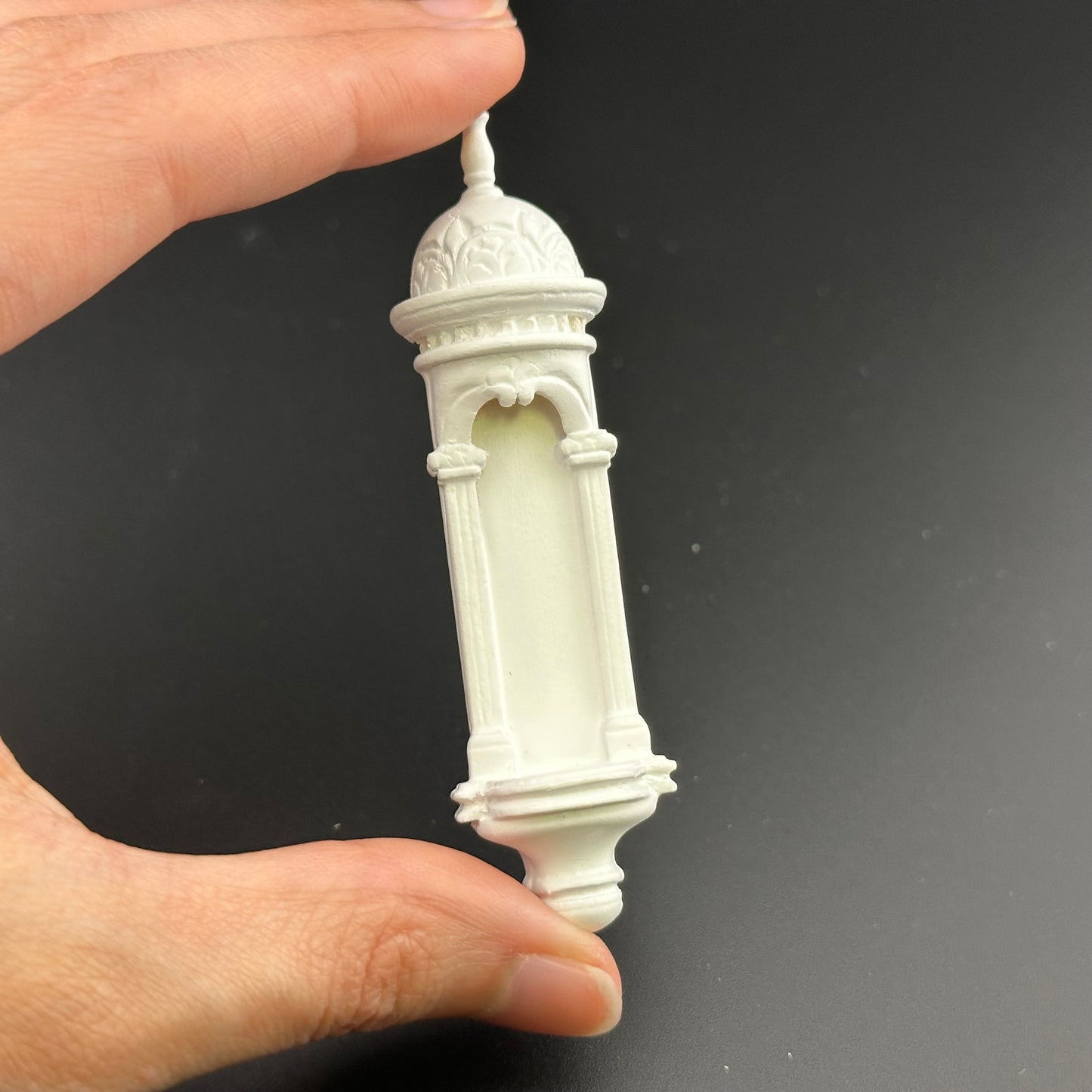 Small Victorian WHITE Carved Wall niche for dollhouse miniatures 1:12 scale wood handcrafted
