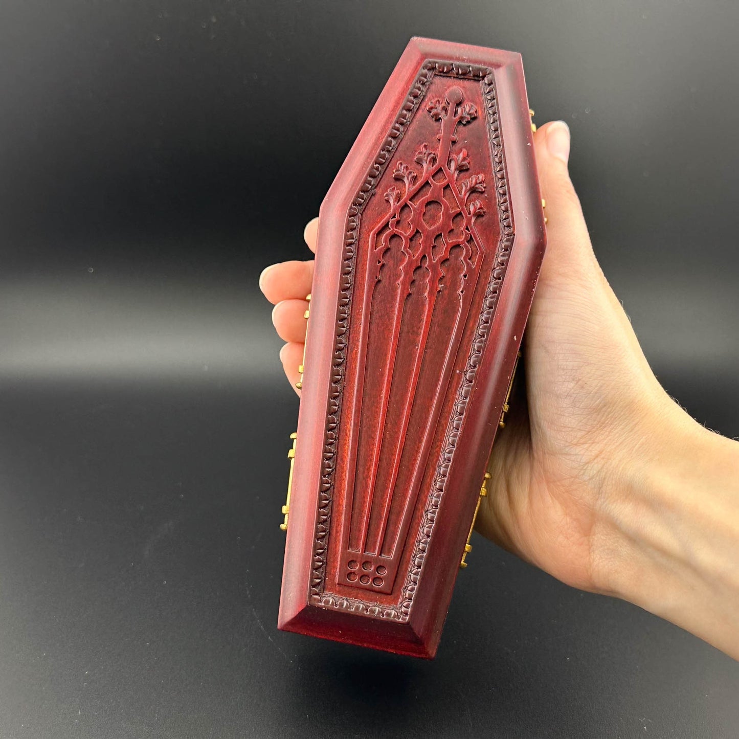 Coffin MH wood top Dollhouse miniature 1:12 scale fit Heidi Ott dolls funeral