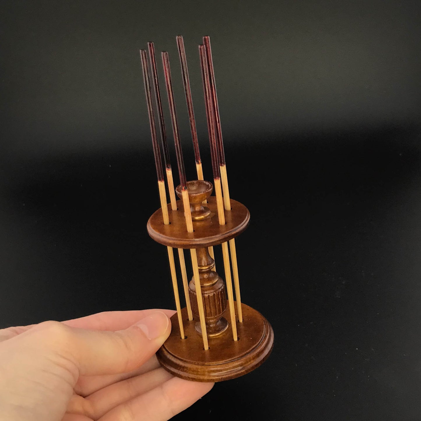 Miniature pool table set for 1:12 dollhouse Wooden Walnut Billiards top quality