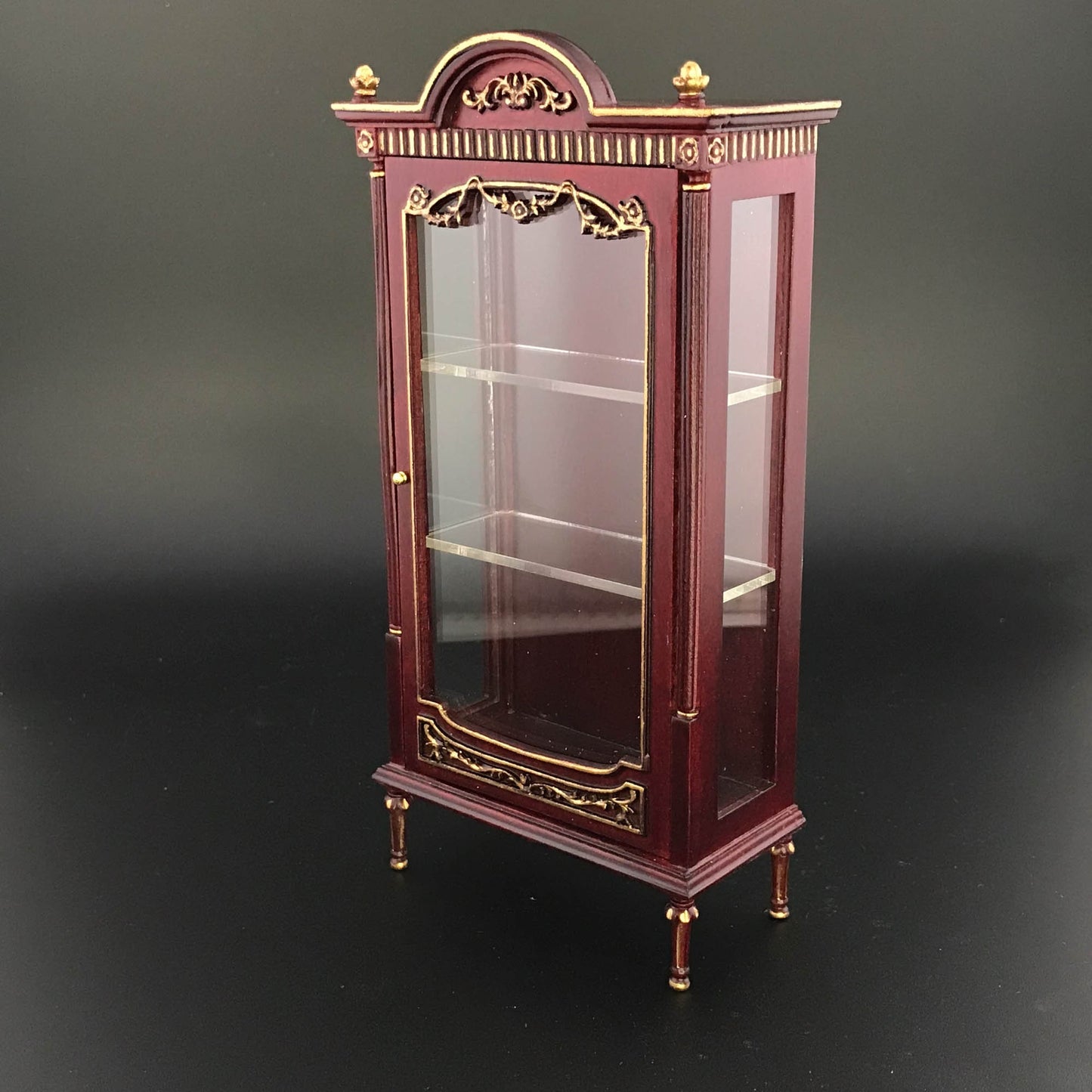 Victorian Showcase Antique Art Nouveau Cabinet Display for 1:12 scale Dollhouse Miniature Glass Showcase Mahogany or White Y3185