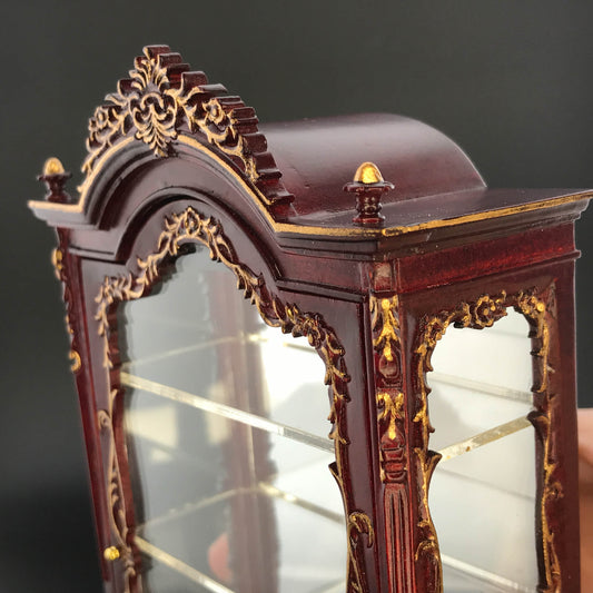 Victorian Showcase Curio Cabinet Display Escaparate Vitrine for 1:12 scale Dollhouse Miniature Glass Showcase Y7730 MHG