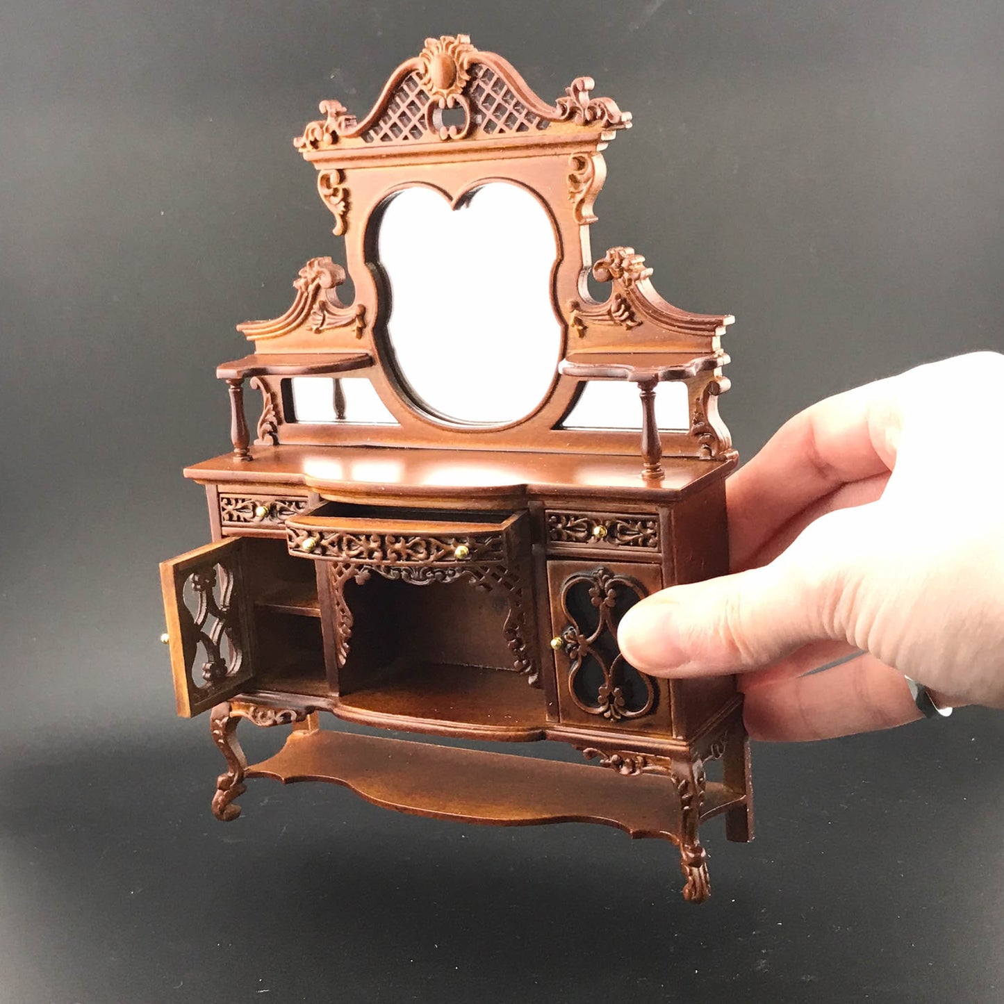 Kensington Victorian Sideboard Walnut High quality for dollhouse miniature 1:12 scale - limited edition