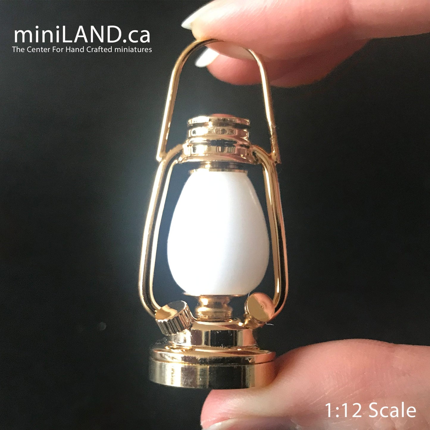 1/6 1:6 Lamp BRASS light Super Bright oil lamp Dollhouse miniature lantern  battery operated LED