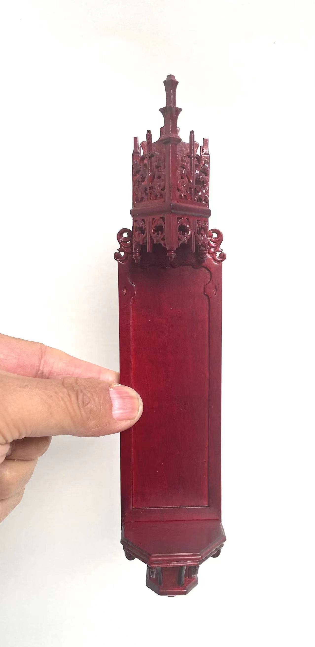 A niche for a statue walnut or Mahogany stain wooden Gothic 1:12 or 1/6 scale dollhouse miniature church Handcrafted