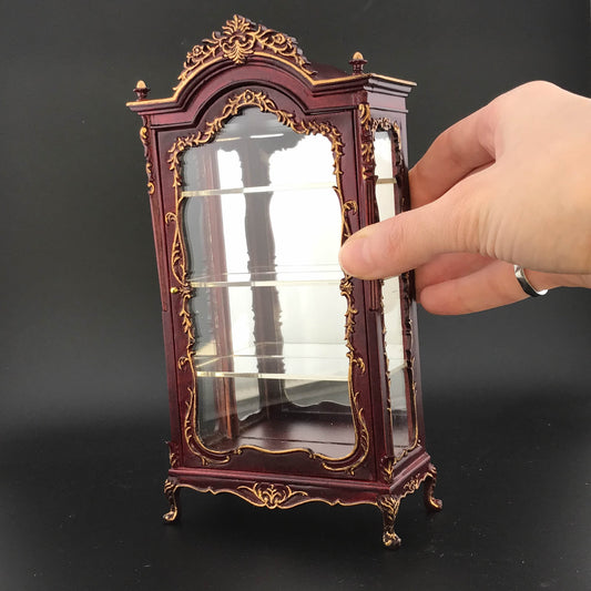 Victorian Showcase Curio Cabinet Display Escaparate Vitrine for 1:12 scale Dollhouse Miniature Glass Showcase Y7730 MHG