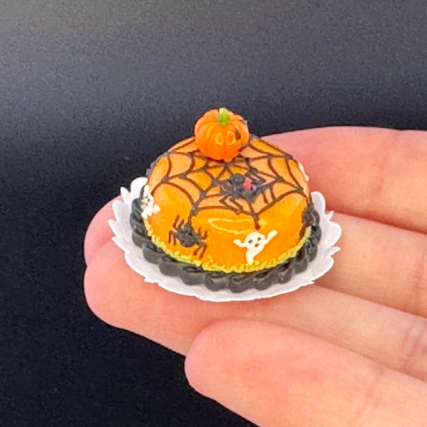 Handmade holiday cake in  1:12 scale dollhouse miniature polymer clay