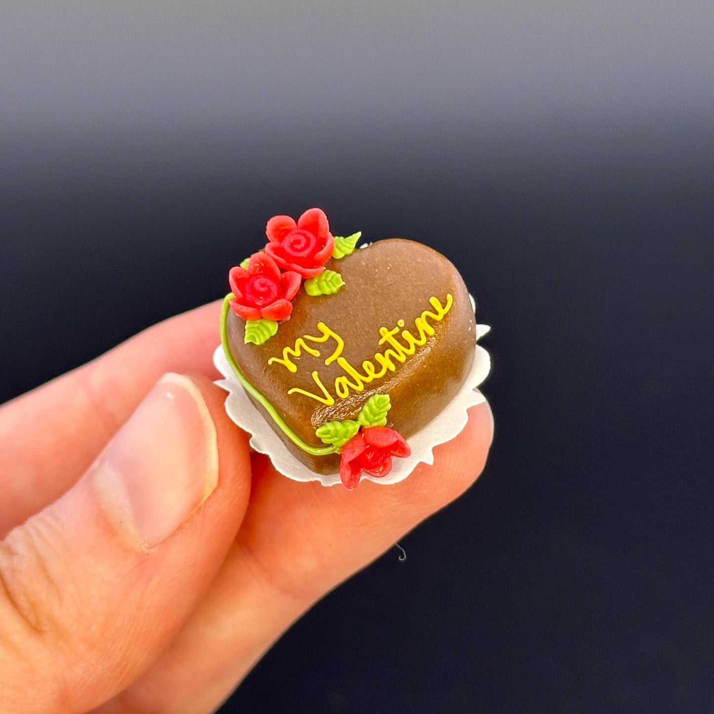 Handmade holiday cake in  1:12 scale dollhouse miniature polymer clay