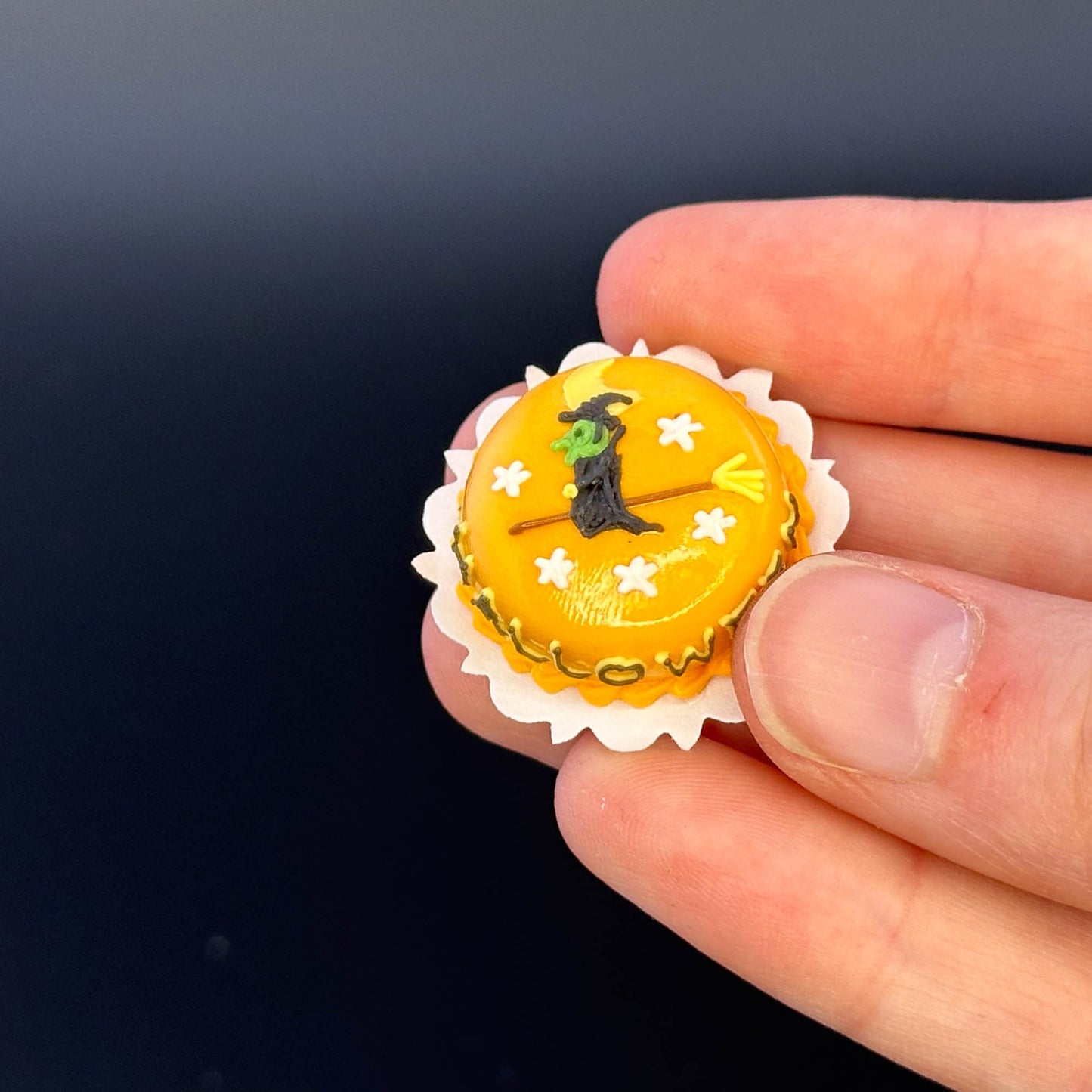 Handmade holiday cake in  1:12 scale dollhouse miniature polymer clay