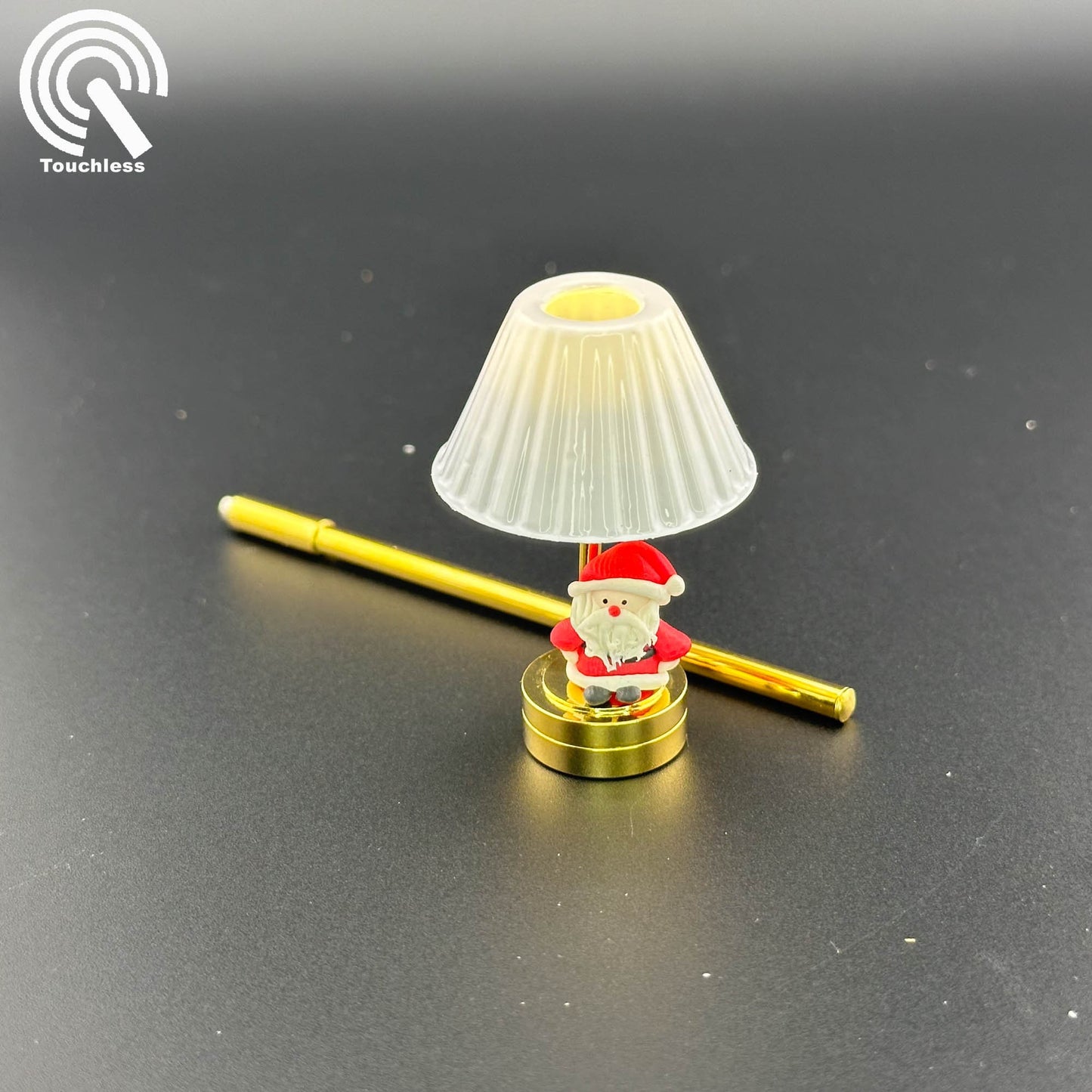 Miniature Touchless operation with Wand 1:12 DIY Do-It-Yourself Brass gold table light Dollhouse No-touch No-Switch Stick Tabletop