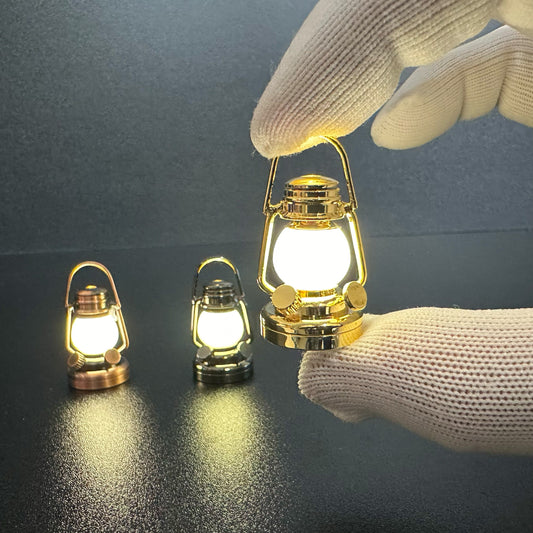 Miniature Touchless operation with Wand  1:12 oil lantern lamp LED for Dollhouse No-touch No-Switch Stick Fairy Magic