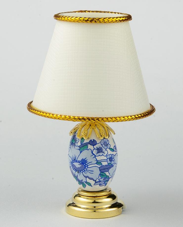Miniature Touchless operation with Wand  1:12 blue table lamp LED for Dollhouse No-touch No-Switch Stick Fairy Magic