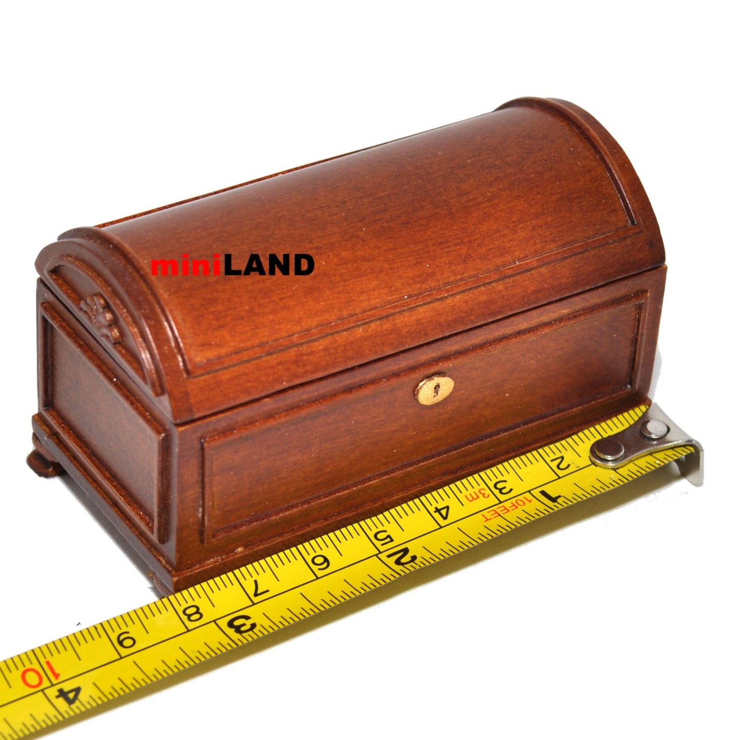Humpback Chest dollhouse miniature 1" scale walnut wood Y3992 WN