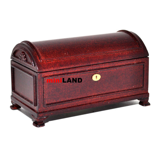 Humpback Chest dollhouse miniature 1" scale mahogany wood storage dresser box Y3992 MHG