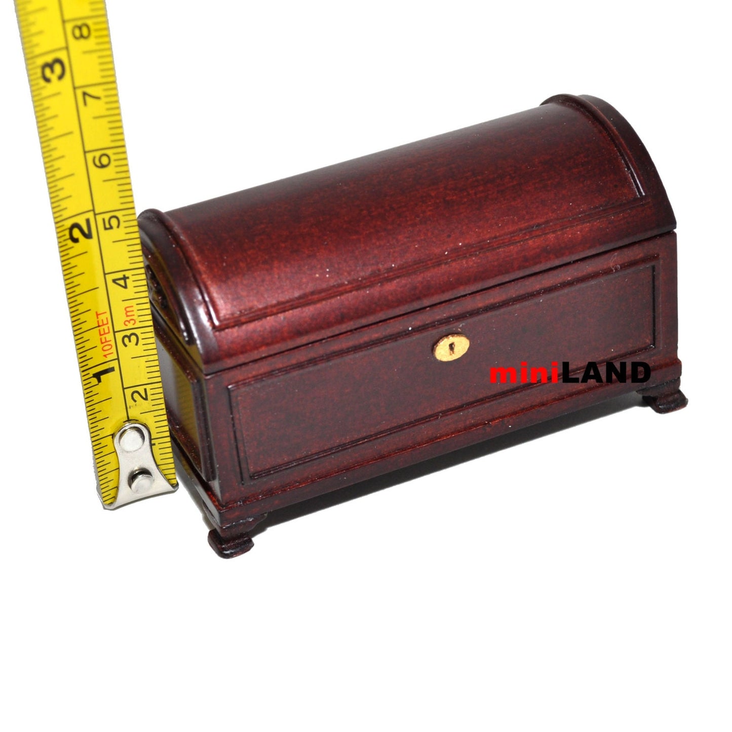 Humpback Chest dollhouse miniature 1" scale mahogany wood storage dresser box Y3992 MHG