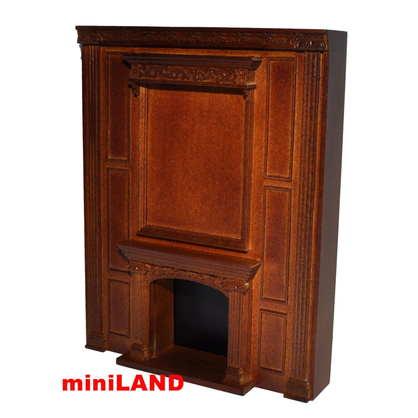 MANOR Fireplace unit Dollhouse miniature furniture wall panel roombox 7.5"W 1:12 Scale