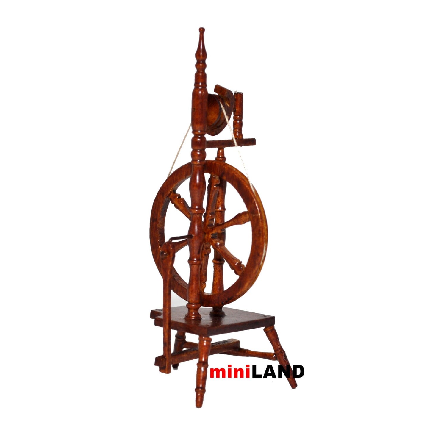 Miniature Spinning Wheel Fine Quality for dollhouse miniature 1:12  sewing room wood handcrafted