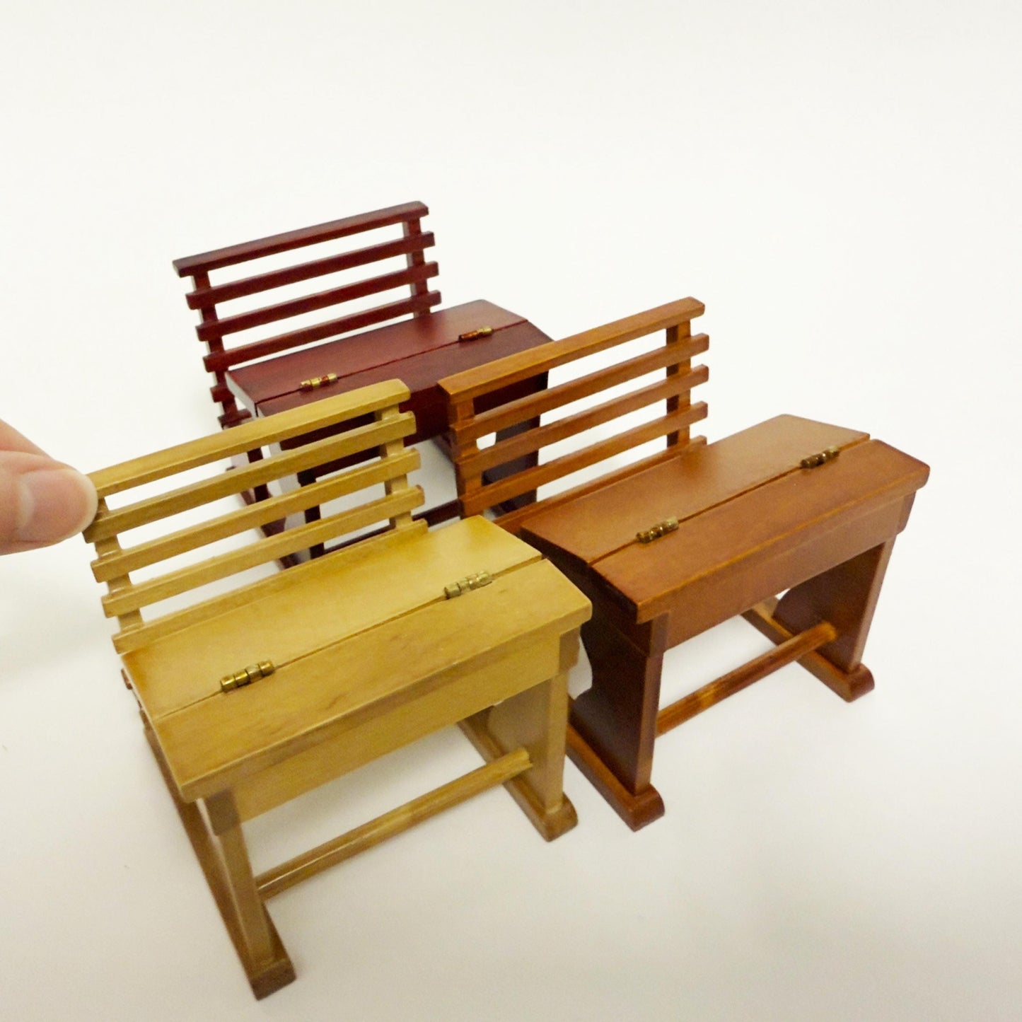 Miniature time school desk table for 1:12 dollhouse