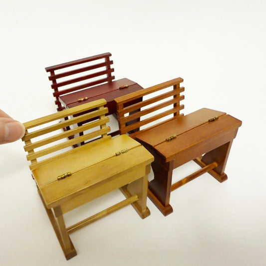 Miniature time school desk table for 1:12 dollhouse