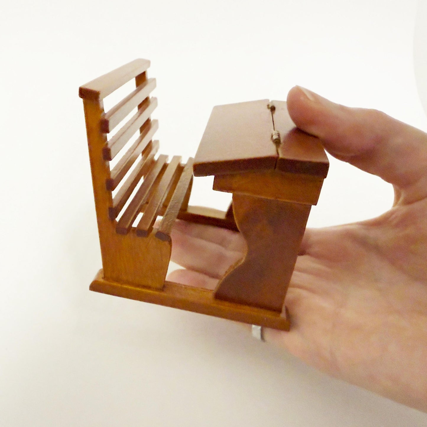 Miniature time school desk table for 1:12 dollhouse