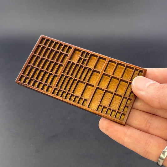 Miniature printer tray Shadowbox, Collection shelf for 1:12 scale dollhouse Trinket Organizer wood Top Quality