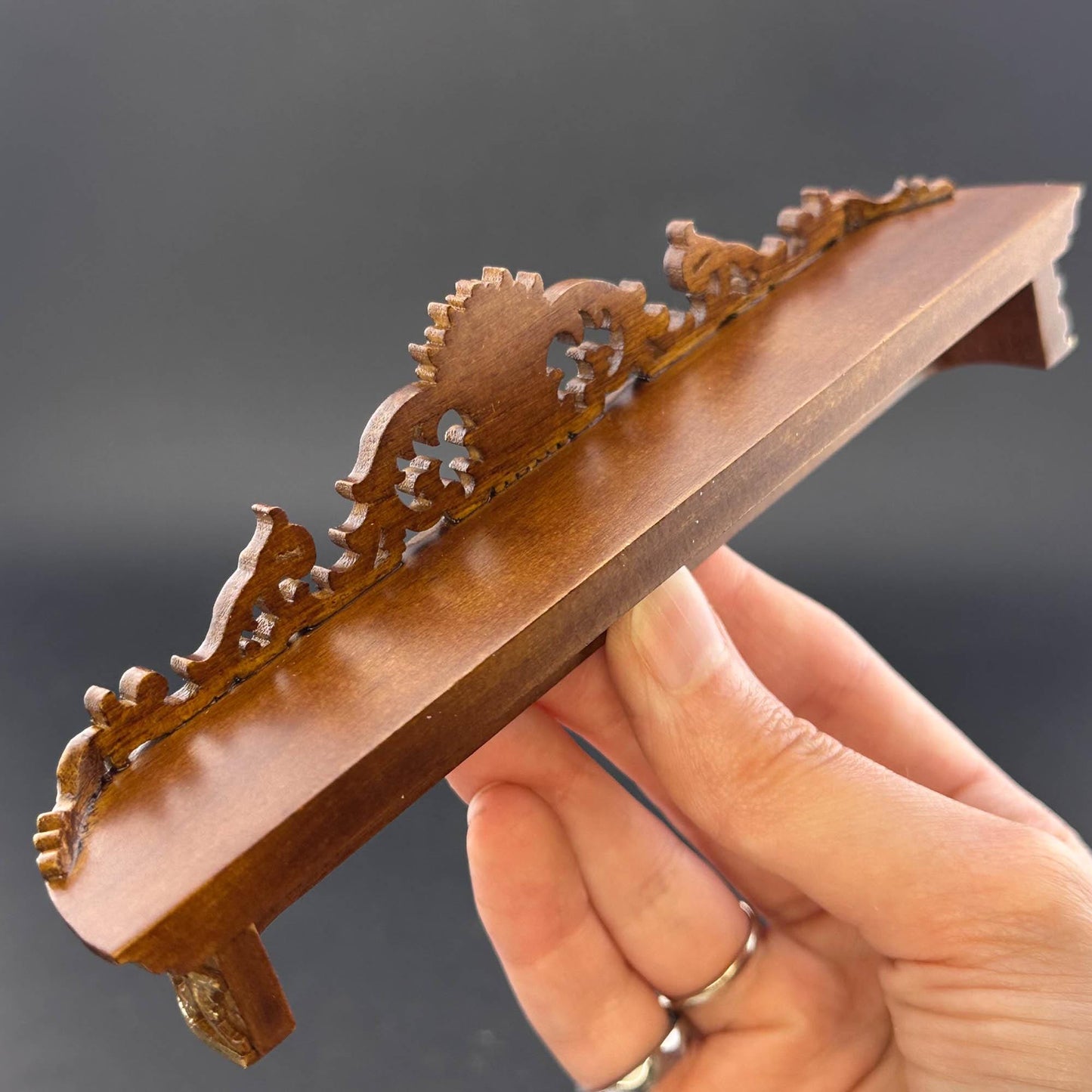 Miniature wooden ornate Victorian single window cornice Curtain box 1:12 scale handcrafted