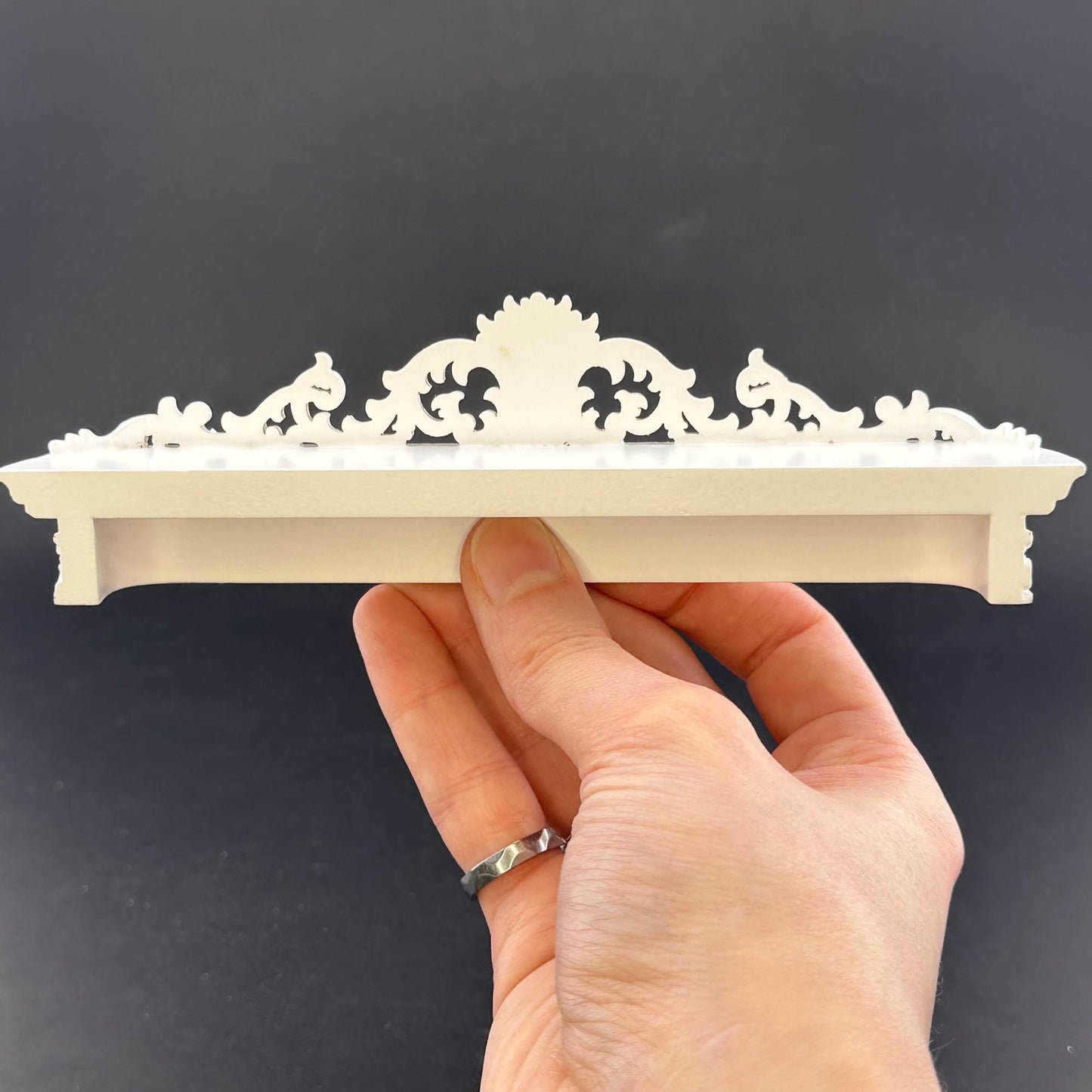 Miniature wooden ornate Victorian single window cornice Curtain box 1:12 scale handcrafted