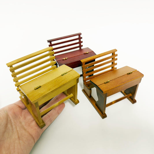 Miniature time school desk table for 1:12 dollhouse
